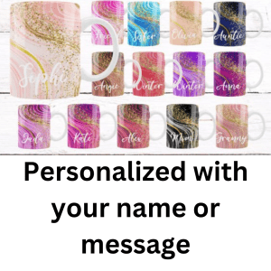 Marble Glitter Personalized Mug Marble Glitter Personalized Mug